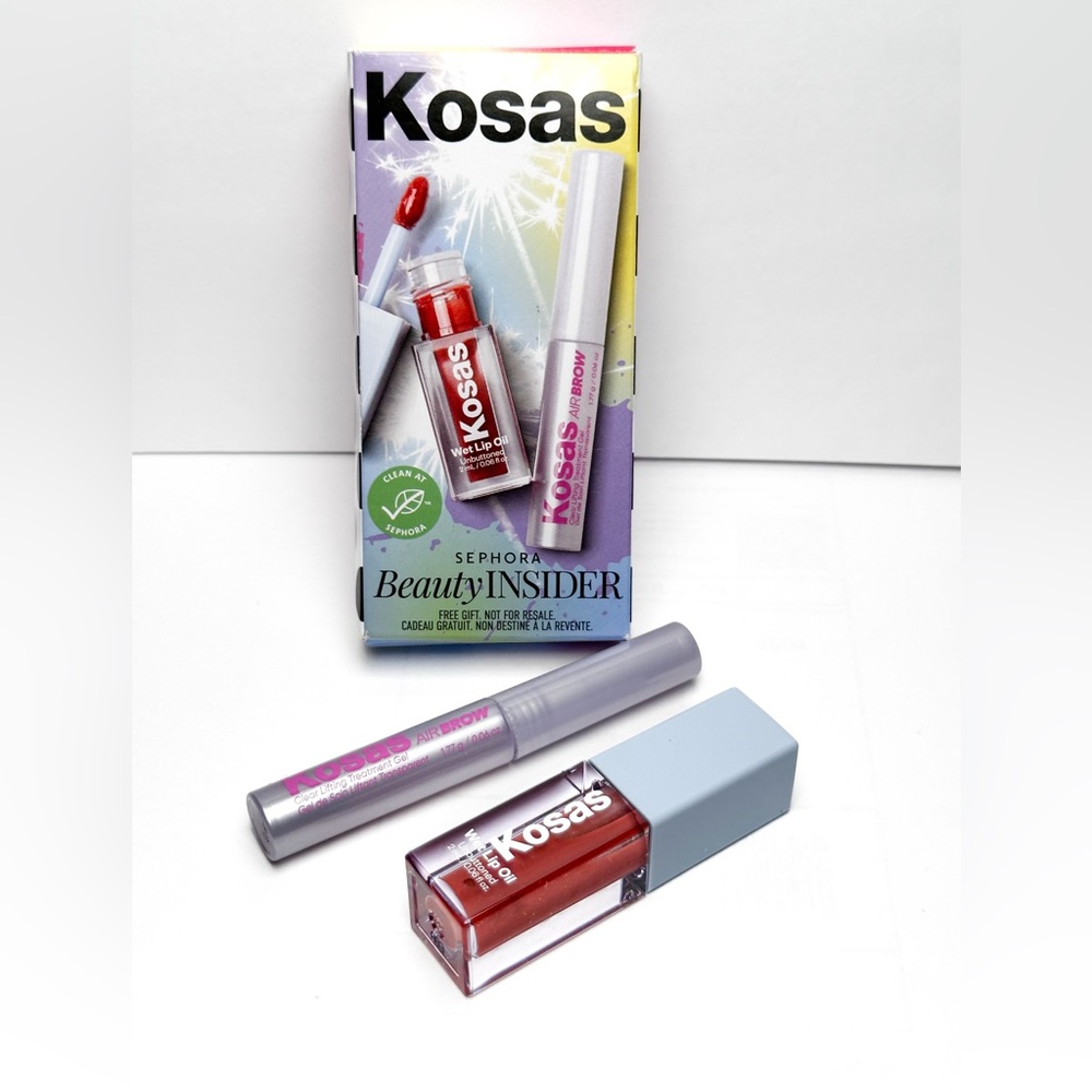 🆕 KOSAS Clear Air Brow & Wet Lip Oil Plumping Gloss in Unbottoned NIB Sephora